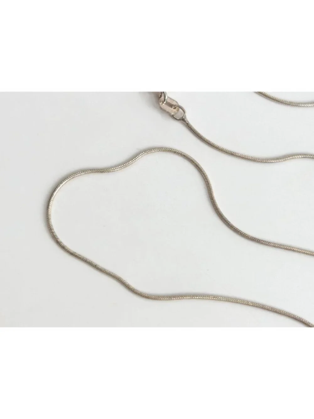 Snake Chain Sterling Silver 925 Minimalist Classic Vintage Necklace - 23